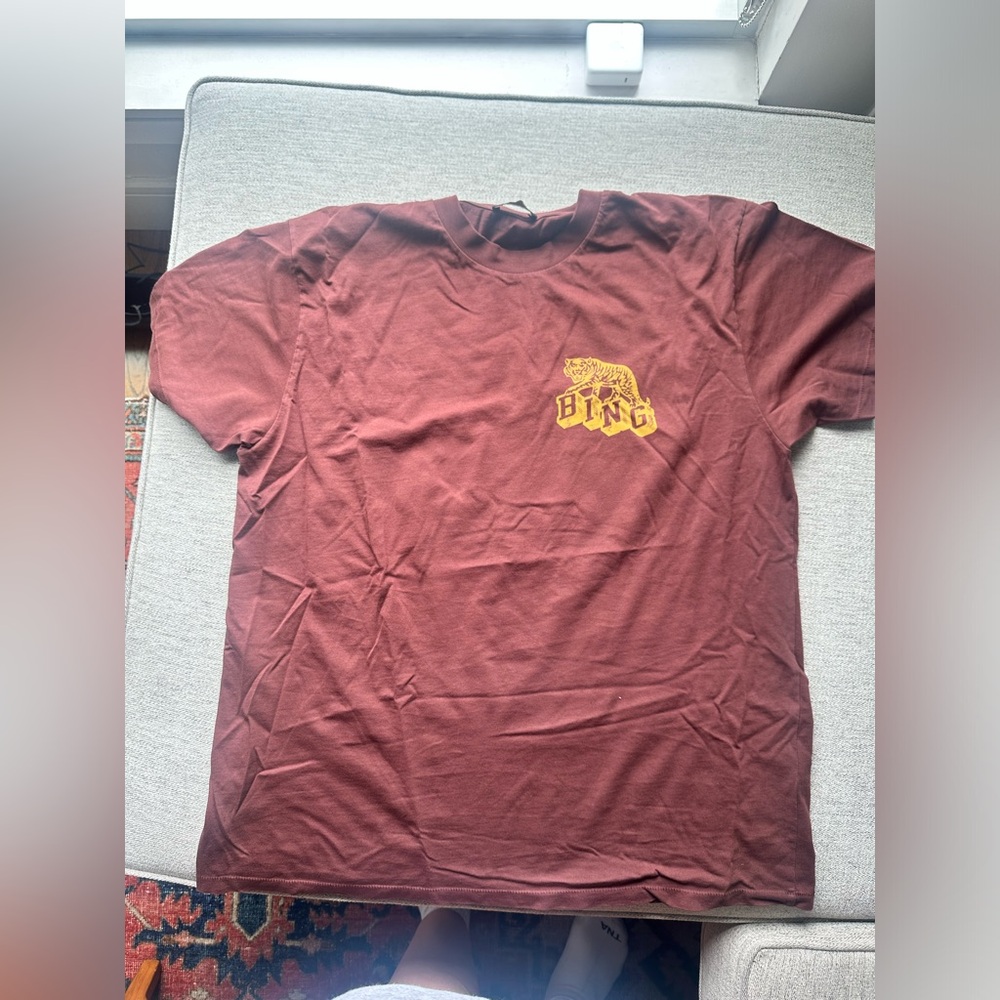 The Walker Tee Retro Tiger in Washed Faded Cherry by Anine Bing